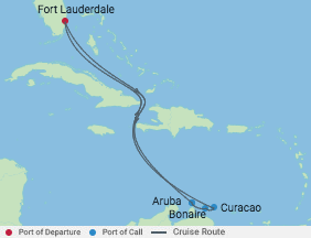 8 Night Aruba, Bonaire & Curacao voyage map